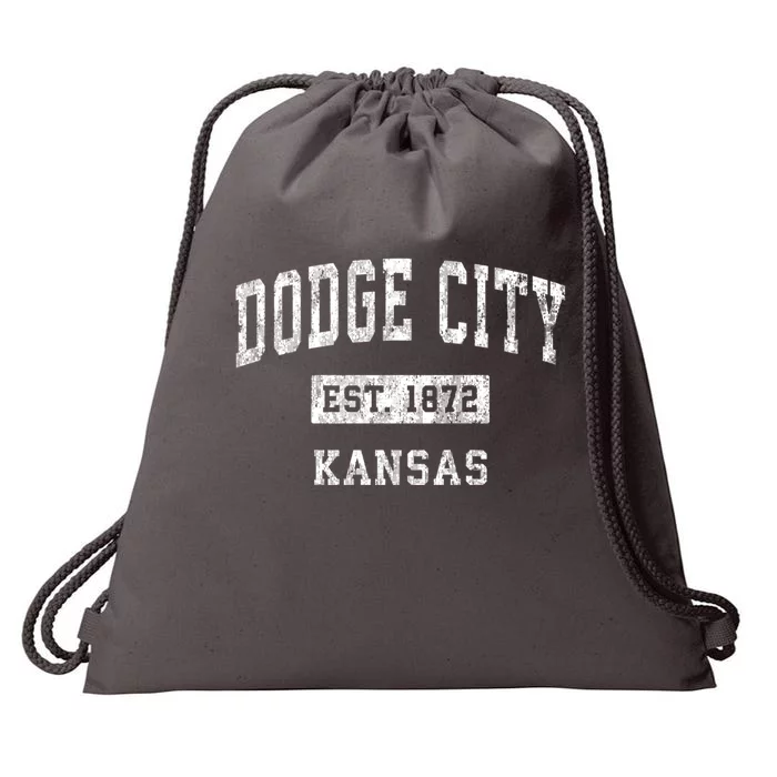 Dodge City Kansas Ks Vintage Sports Drawstring Bag