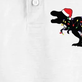 Dinosaur Christmas Lights T Rex Xmas Pajamas Dry Zone Grid Performance Polo