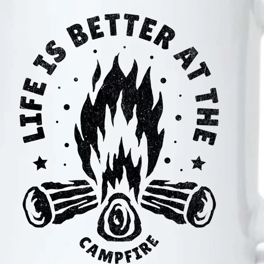 Distressed Camping Life Is Better At The Campfire Camp Life Gift Black Color Changing Mug