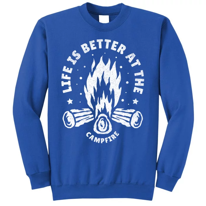 Distressed Camping Life Is Better At The Campfire Camp Life Gift Sweatshirt