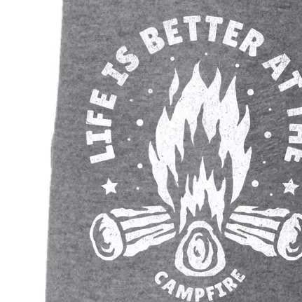 Distressed Camping Life Is Better At The Campfire Camp Life Gift Doggie 3-End Fleece Hoodie