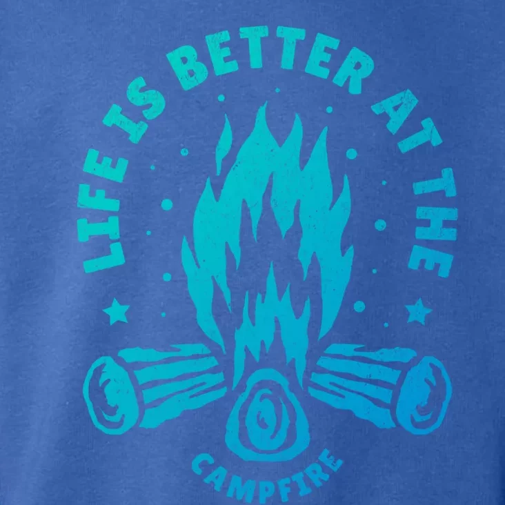 Distressed Camping Life Is Better At The Campfire Camp Life Gift Toddler Hoodie