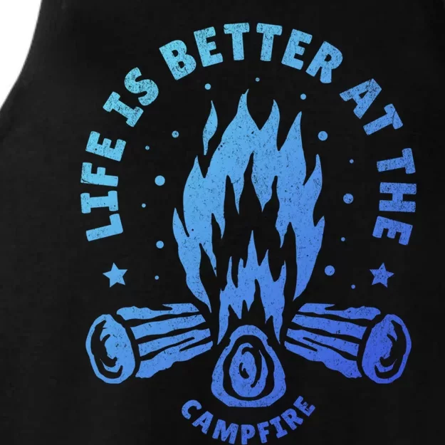 Distressed Camping Life Is Better At The Campfire Camp Life Gift Ladies Tri-Blend Wicking Tank