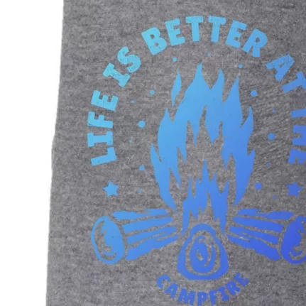 Distressed Camping Life Is Better At The Campfire Camp Life Gift Doggie 3-End Fleece Hoodie