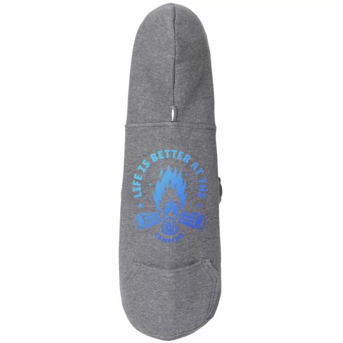 Distressed Camping Life Is Better At The Campfire Camp Life Gift Doggie 3-End Fleece Hoodie