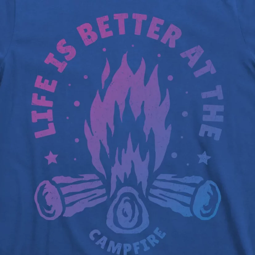 Distressed Camping Life Is Better At The Campfire Camp Life Gift T-Shirt