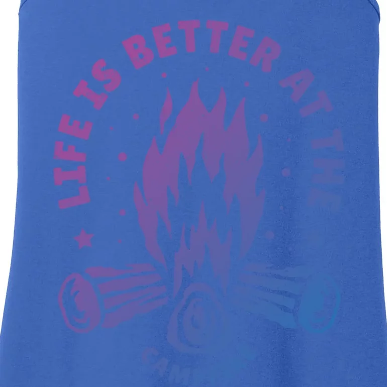 Distressed Camping Life Is Better At The Campfire Camp Life Gift Ladies Essential Tank