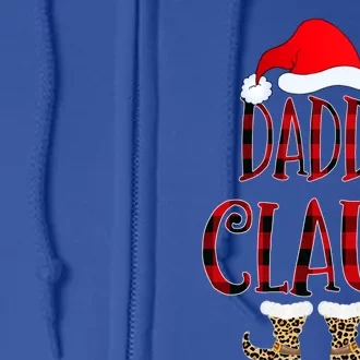 Daddy Claus Leopard Christmas Pajama Santa Gift For Father's Gift Full Zip Hoodie