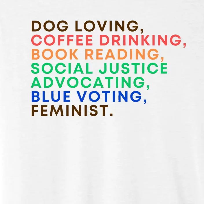 Dog Coffee Lover Feminist Voter 2024 Election Harris Walz ChromaSoft Performance T-Shirt