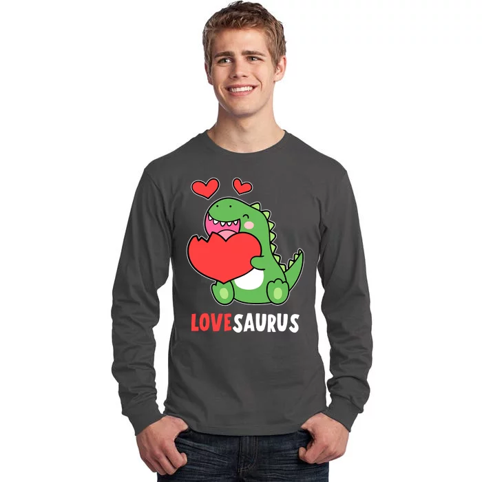 Dinosaur Cute LoveSaurus Valentines Day Heart Tall Long Sleeve T-Shirt