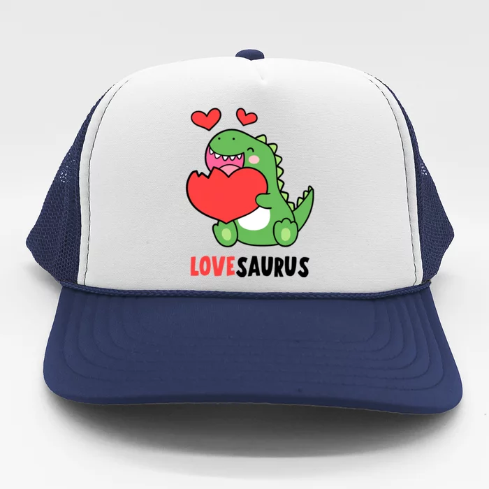 Dinosaur Cute LoveSaurus Valentines Day Heart Trucker Hat