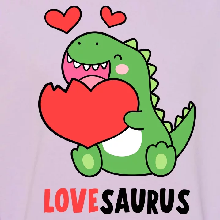 Dinosaur Cute LoveSaurus Valentines Day Heart Garment-Dyed Sweatshirt