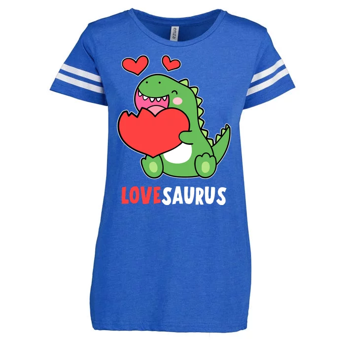 Dinosaur Cute LoveSaurus Valentines Day Heart Enza Ladies Jersey Football T-Shirt