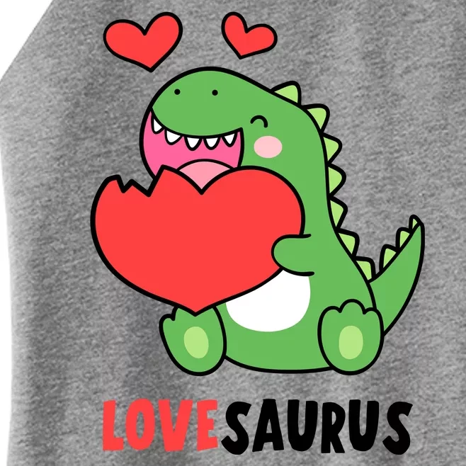 Dinosaur Cute LoveSaurus Valentines Day Heart Women’s Perfect Tri Rocker Tank