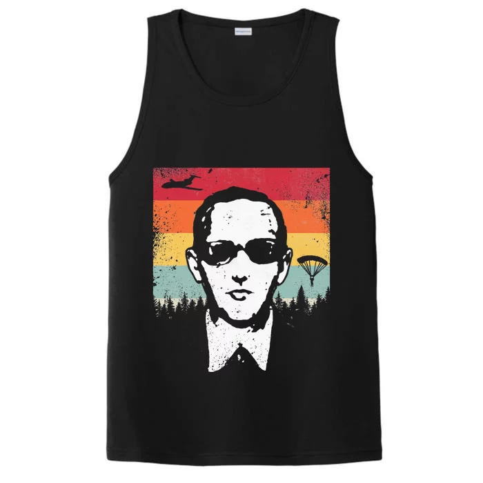 Db Cooper Lives Sketch Unsolved Mystery Urban Legend Rainbow Performance Tank