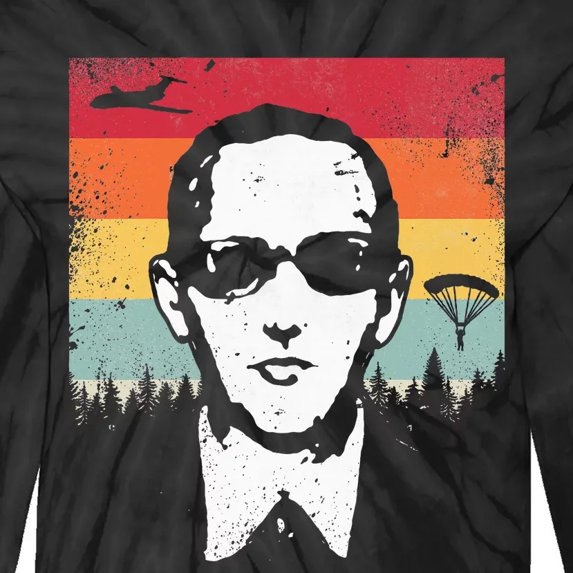 Db Cooper Lives Sketch Unsolved Mystery Urban Legend Rainbow Tie-Dye Long Sleeve Shirt