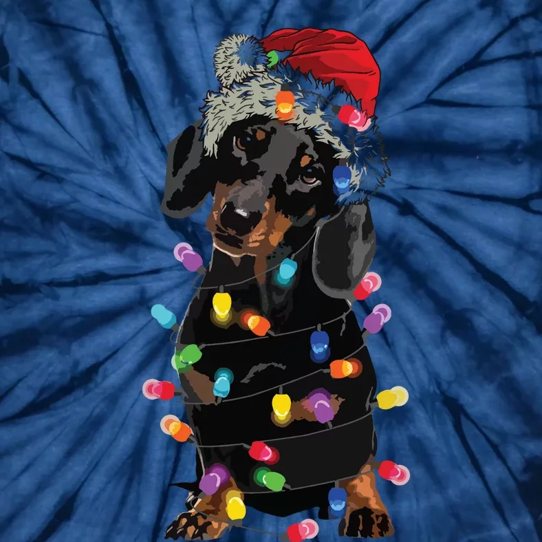 Dachshund Christmas Loves Led Cute Dog Tie-Dye T-Shirt