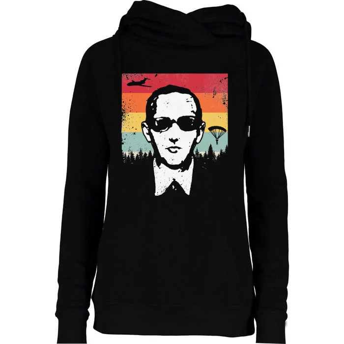 DB Cooper Lives Sketch Unsolved Mystery Urban Legend Rainbow Womens Funnel Neck Pullover Hood