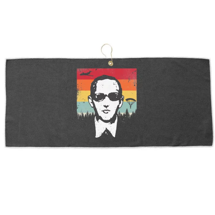 DB Cooper Lives Sketch Unsolved Mystery Urban Legend Rainbow Large Microfiber Waffle Golf Towel