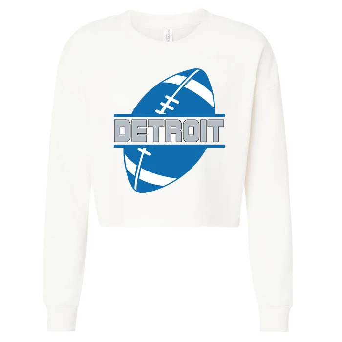 Detroit City Lions Sport Football Cropped Pullover Crew