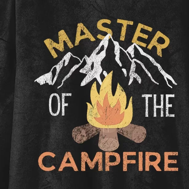 Distressed Camping Lovers Master Of The Campfire Hooded Wearable Blanket