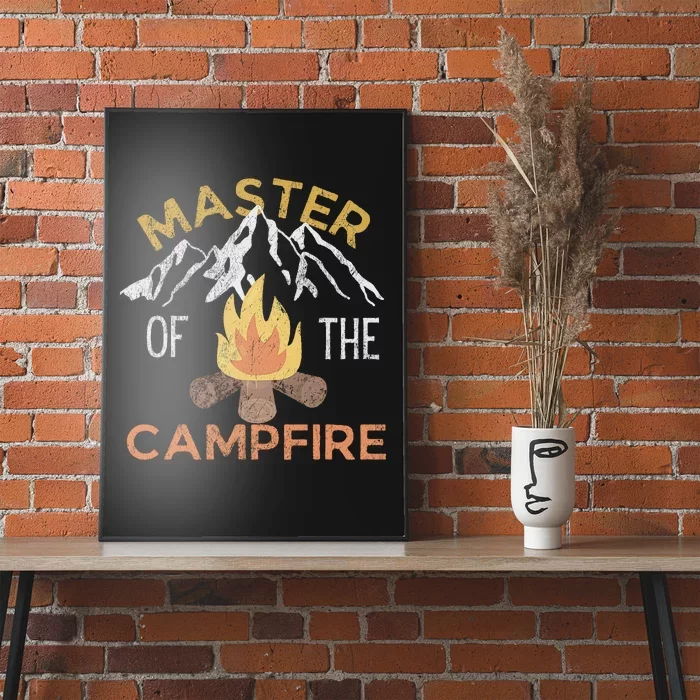 Distressed Camping Lovers Master Of The Campfire Poster