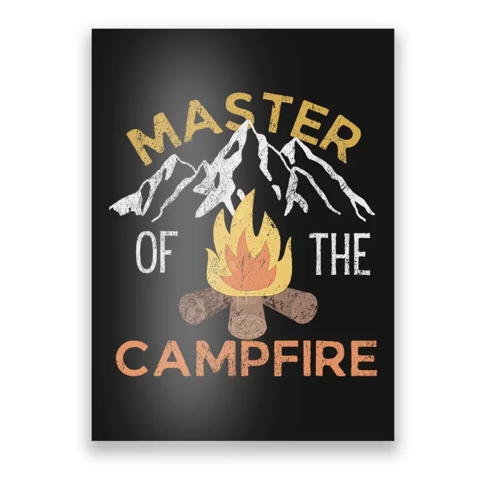 Distressed Camping Lovers Master Of The Campfire Poster