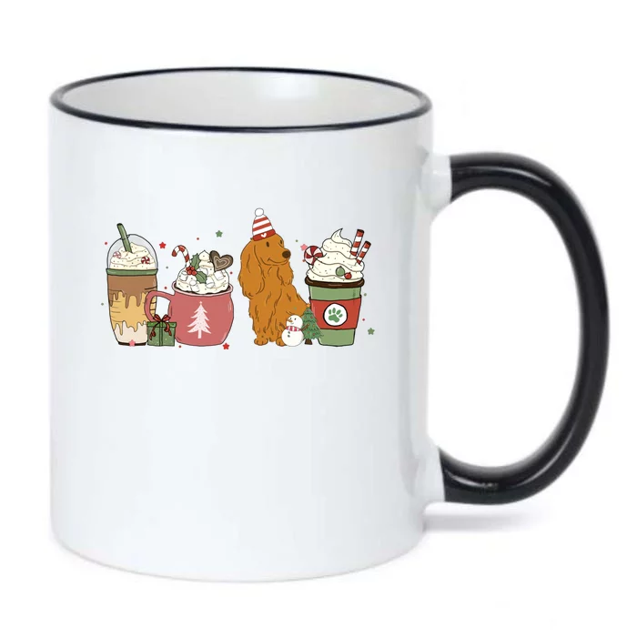 Dachshund Coffee Latte Winter Christmas Dog Mom Holiday Funny Gift Black Color Changing Mug