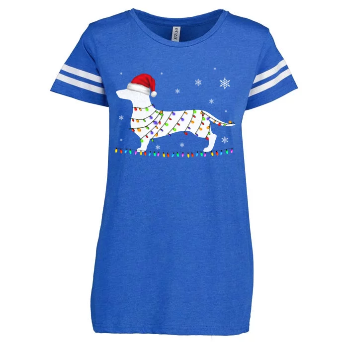 Dachshund Christmas Loves Led Gift Funny Gift Cute Dog Lovers Meaningful Gift Enza Ladies Jersey Football T-Shirt