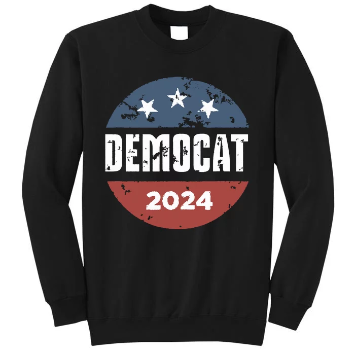 Democat Cat Lover Kamala Harris For President 2024 Tall Sweatshirt