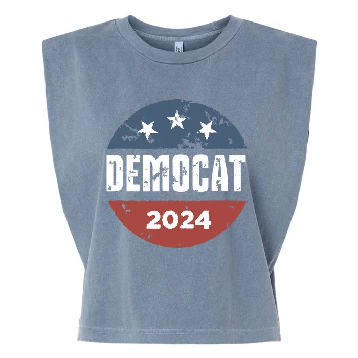 Democat Cat Lover Kamala Harris For President 2024 Garment-Dyed Women's Muscle Tee