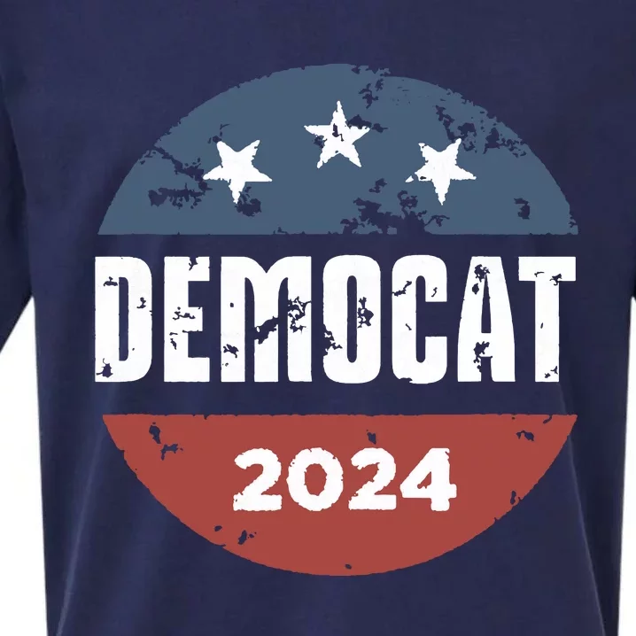 Democat Cat Lover Kamala Harris For President 2024 Sueded Cloud Jersey T-Shirt