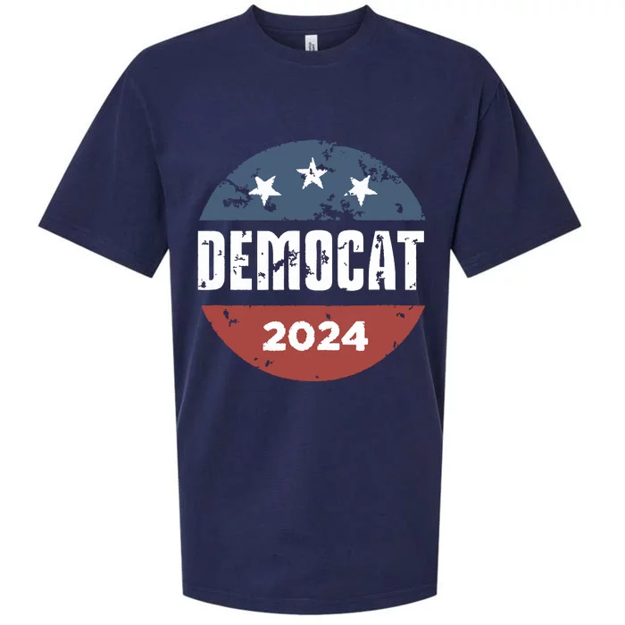 Democat Cat Lover Kamala Harris For President 2024 Sueded Cloud Jersey T-Shirt