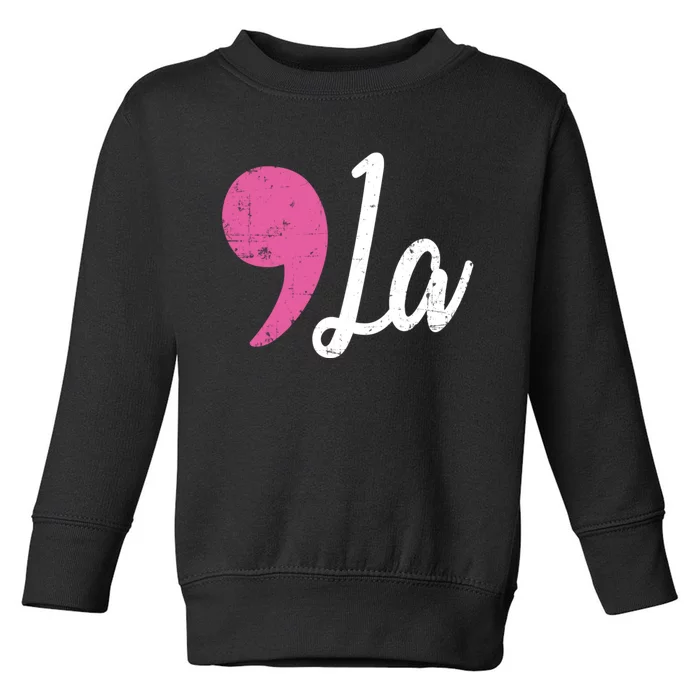 Distressed Comma La Funny Gift Toddler Sweatshirt