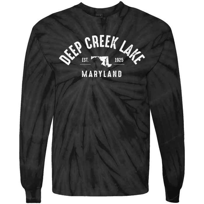 Deep Creek Lake Maryland Tie-Dye Long Sleeve Shirt