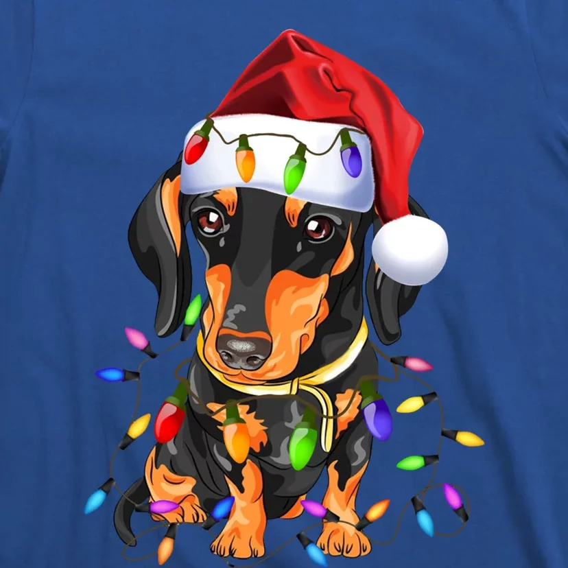 Dachshund Christmas Loves Led Gift Funny Gift Cute Dog Lovers Gift T-Shirt