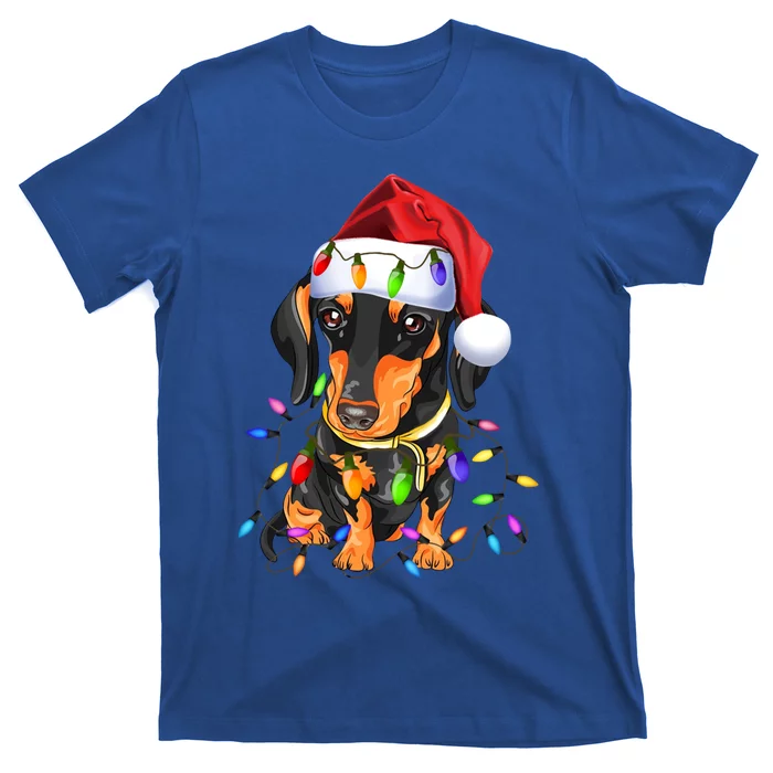 Dachshund Christmas Loves Led Gift Funny Gift Cute Dog Lovers Gift T-Shirt