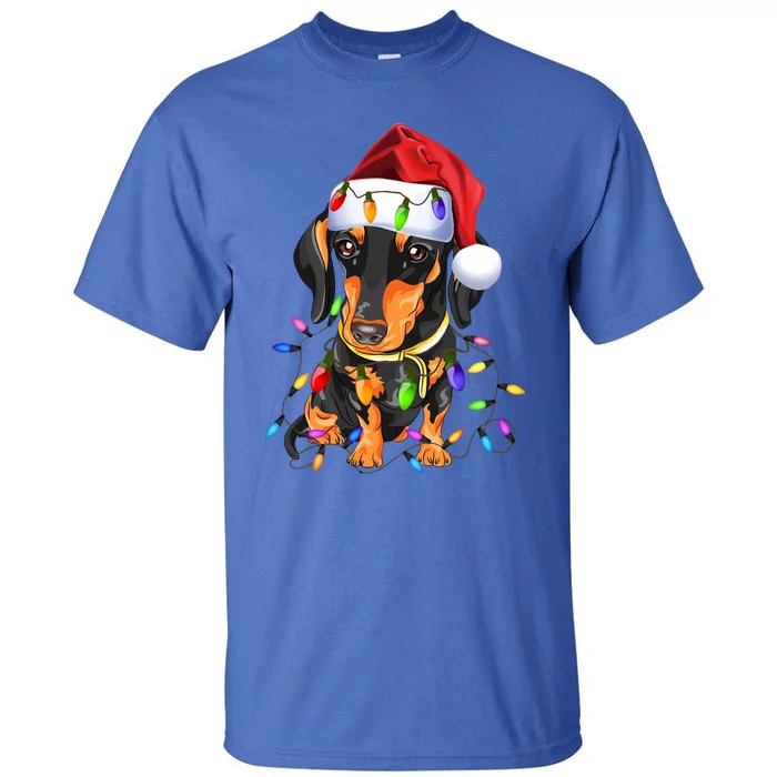 Dachshund Christmas Loves Led Gift Funny Gift Cute Dog Lovers Gift Tall T-Shirt