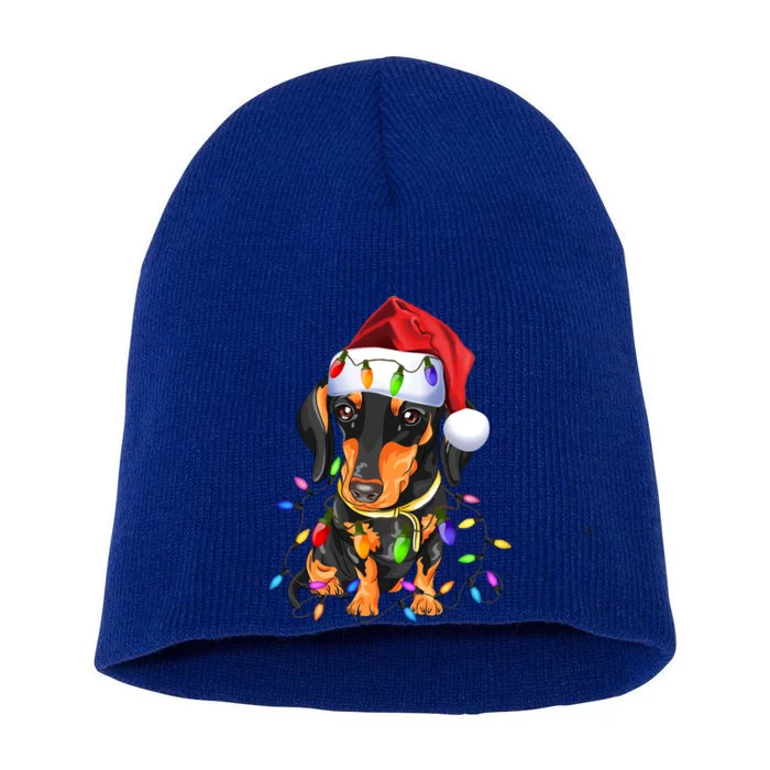 Dachshund Christmas Loves Led Gift Funny Gift Cute Dog Lovers Gift Short Acrylic Beanie