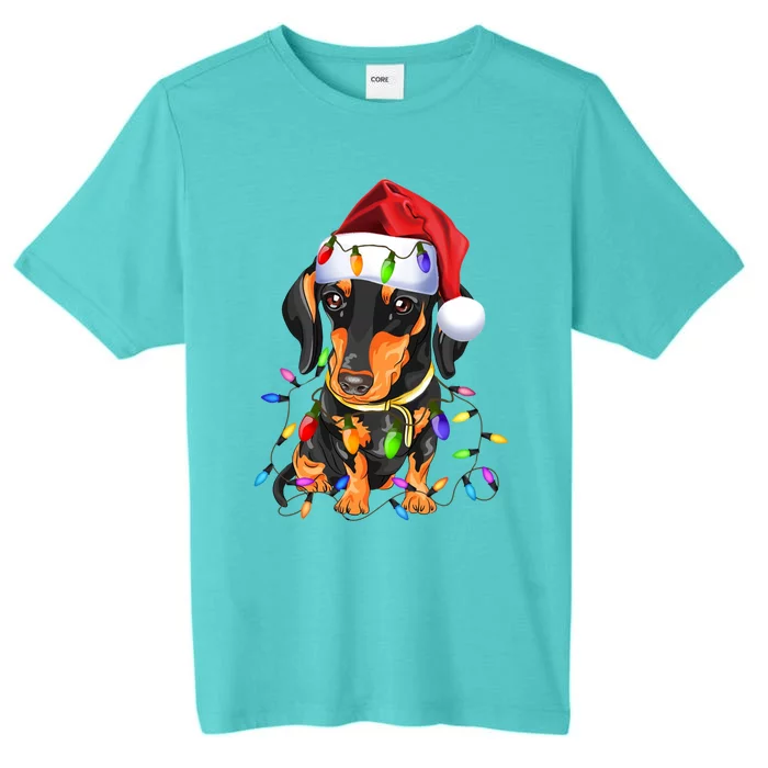 Dachshund Christmas Loves Led Gift Funny Gift Cute Dog Lovers Gift ChromaSoft Performance T-Shirt