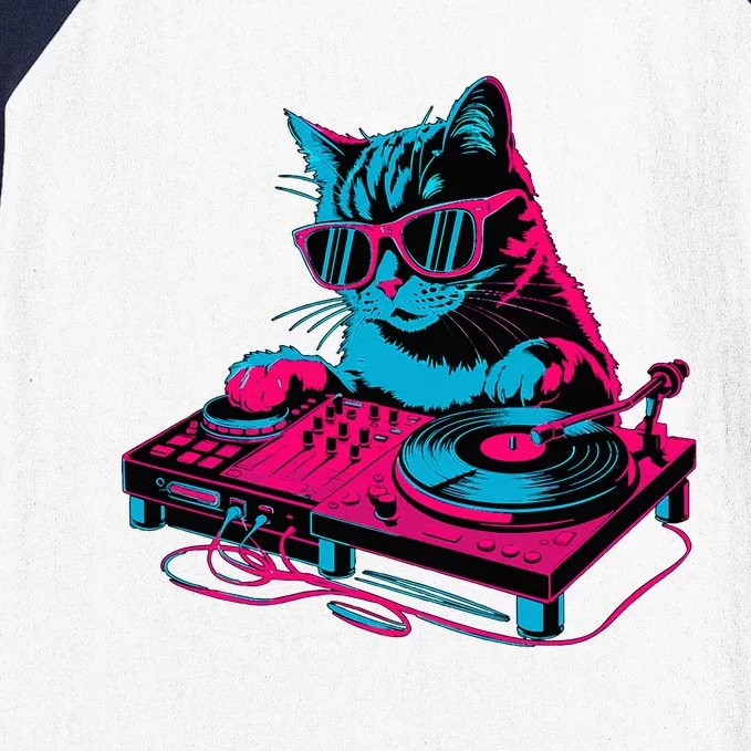 Dj Cat Music Baseball Sleeve Shirt