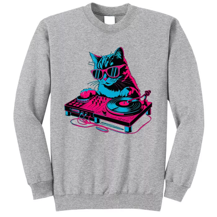 Dj Cat Music Tall Sweatshirt