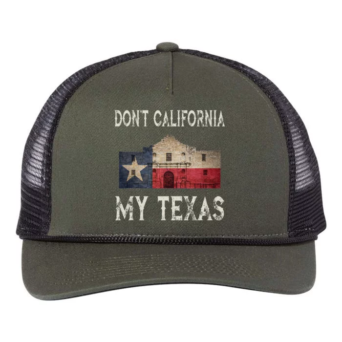 DonT California My Texas Alamo Lone Star State Flag Retro Rope Trucker Hat Cap