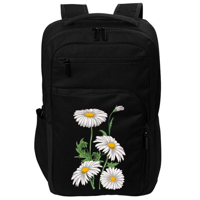 Daisies Chamomile Marguerites Bouquet Vintage Daisy Flower Funny Gift Impact Tech Backpack