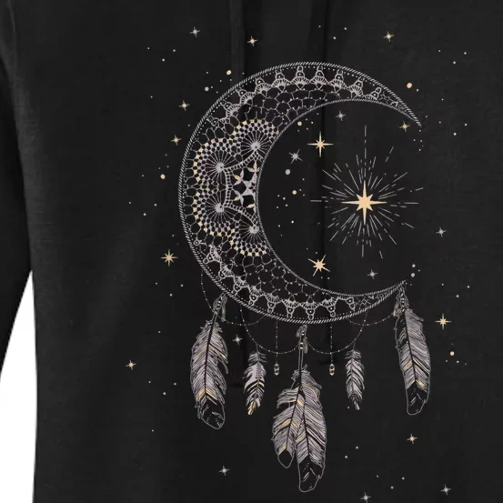 Dream Catcher Moon & Stars Boho Graphic Women's Pullover Hoodie