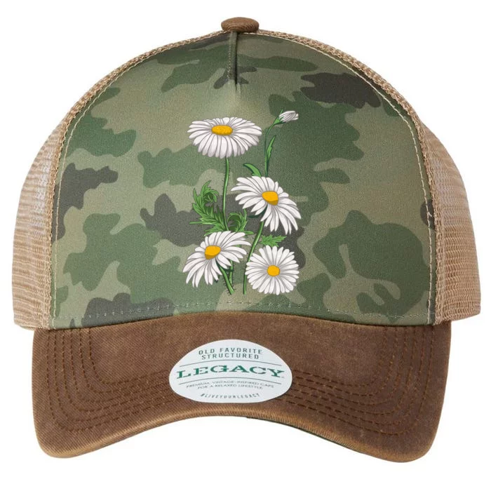 Daisies Chamomile Marguerites Bouquet Vintage Daisy Flower Great Gift Legacy Tie Dye Trucker Hat