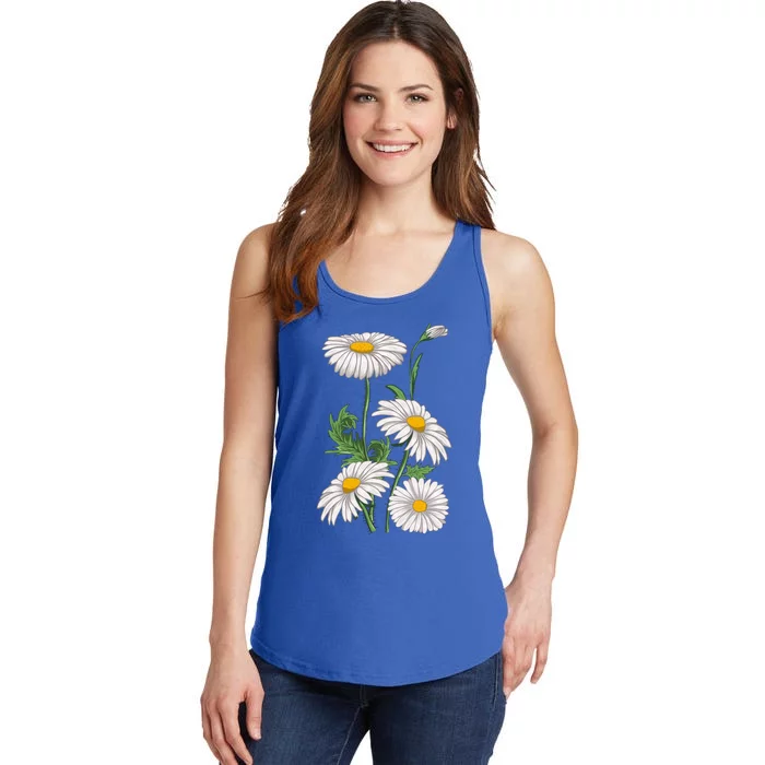 Daisies Chamomile Marguerites Bouquet Vintage Daisy Flower Great Gift Ladies Essential Tank