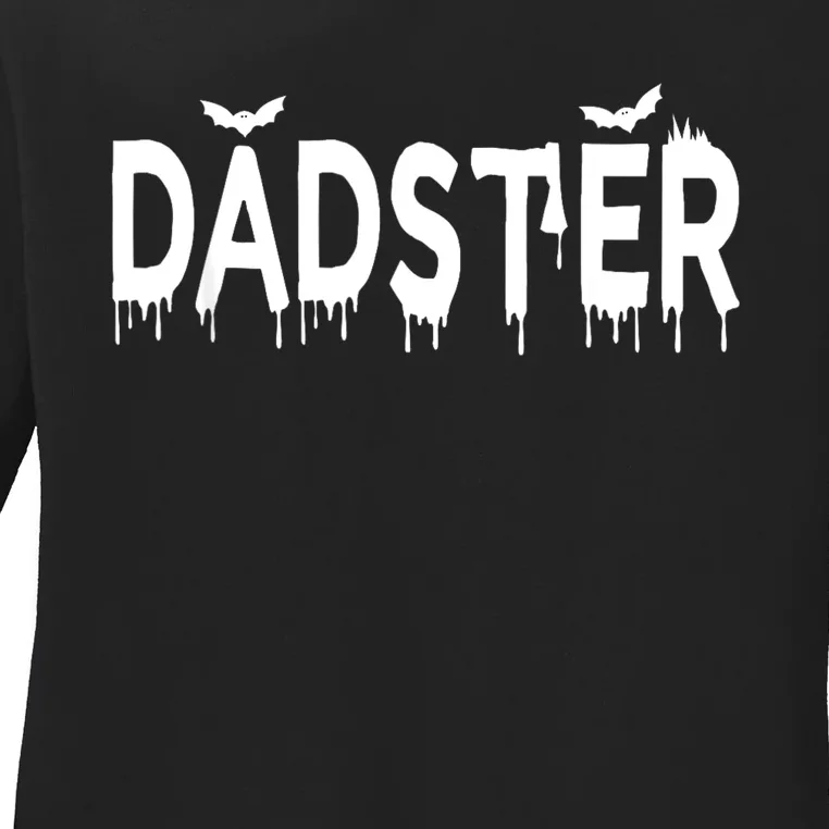 Dadster Couple Matching Family Mom Dad Halloween Party Ladies Long Sleeve Shirt