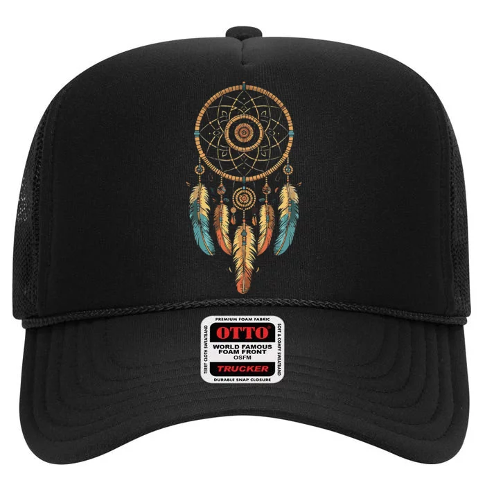 Dream Catcher Native American Tribal High Crown Mesh Trucker Hat