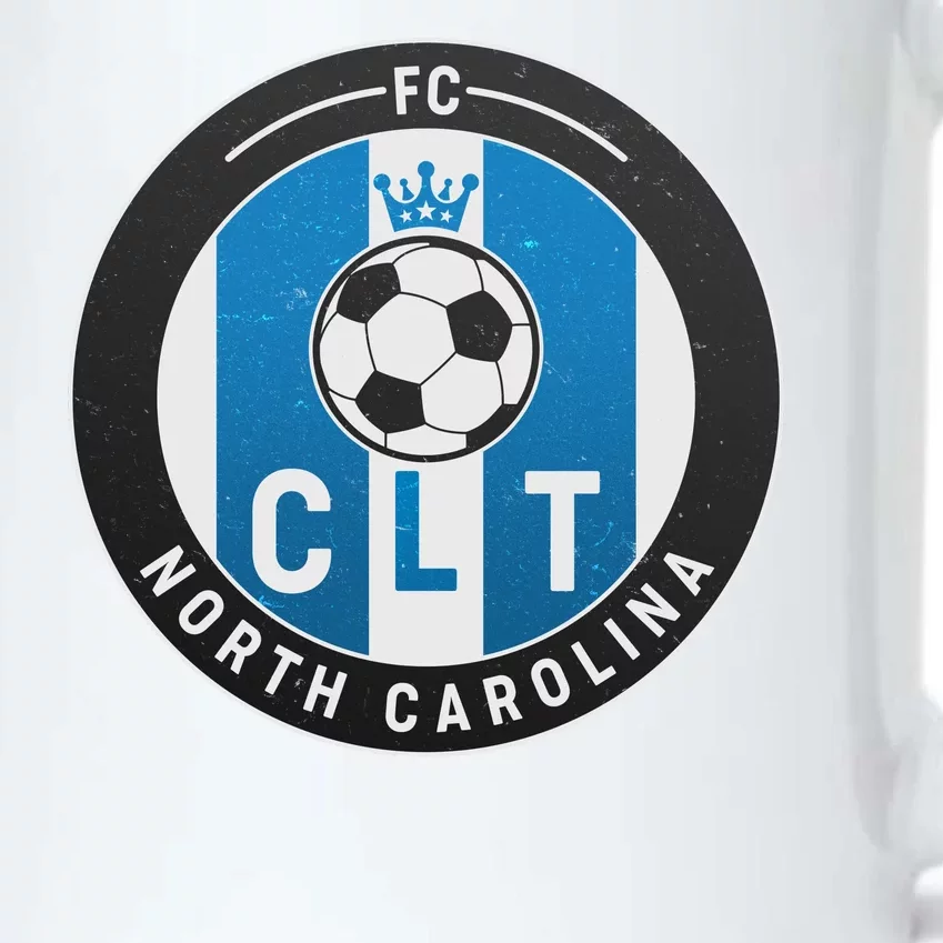 Distressed Charlotte North Carolina CLT Soccer Jersey Black Color Changing Mug